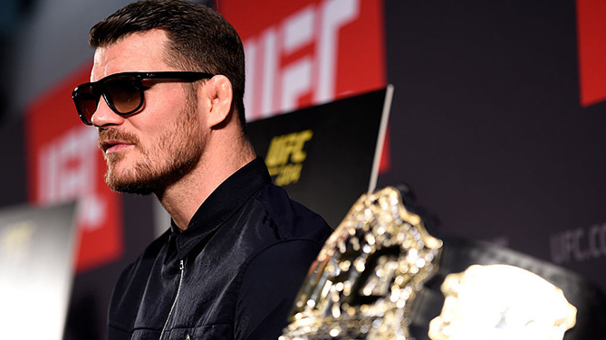 MANCHESTER, ENGLAND - OCT. 06: Michael Bisping of England interacts with media during the UFC 204 Ultimate Media Day at Manchester Central. (Photo by Josh Hedges/Zuffa LLC)