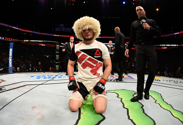 Khabib Nurmagomedov celebrates his win over <a href='../fighter/darrell-horcher'>Darrell Horcher</a> in April“ align=“right“ /> Menace” can keep his unbeaten foe at bay and stick and move his way out of trouble, it will be another statement-making victory for a young man who will have gone from back-to-back losses to Beniel Dariush and <a href=