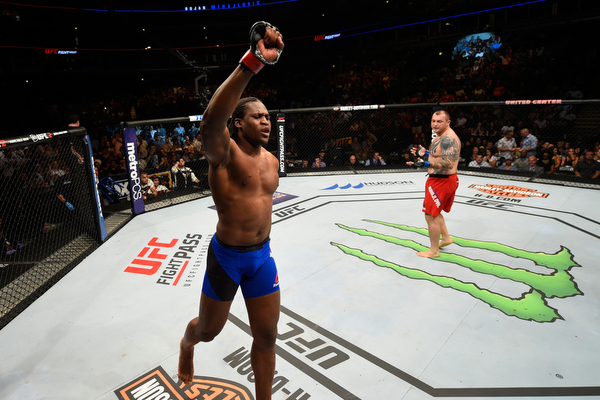 Francis Ngaannou celebrates after his win over <a href='../fighter/bojan-mihajlovic'>Bojan Mihajlovic</a> at Fight Night Chicago“ align=“center“/><br /><strong>12</strong><br />Current ranking of <a href=