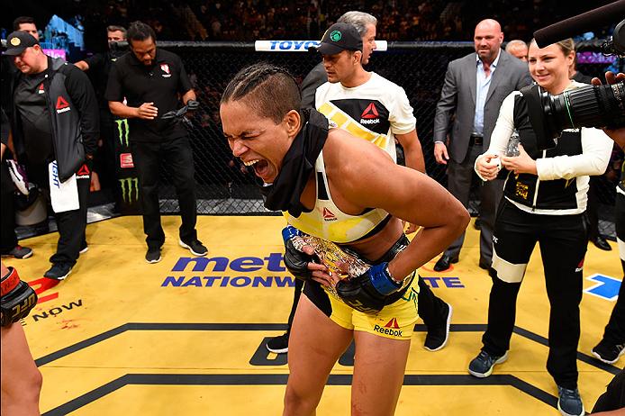 <a href='../fighter/Amanda-Nunes'>Amanda Nunes</a> celebrates after defeating <a href='../fighter/Miesha-Tate'>Miesha Tate</a> for the UFC women’s bantamweight title at UFC 200″ align=“center“/><br />The sports world will be watching this Friday night when UFC women’s bantamweight champion Amanda Nunes defends her title for the first time against returning former titleholder <a href=