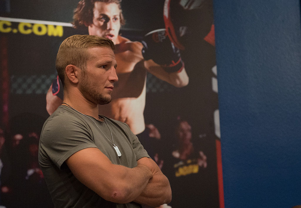 Former UFC bantamweight champion TJ Dillashaw during season 22 of The Ultimate Fighter when former teammate Urijah Faber coached against UFC lightweight champion Conor McGregor. (Photo by Brandon Magnus/Zuffa LLC)