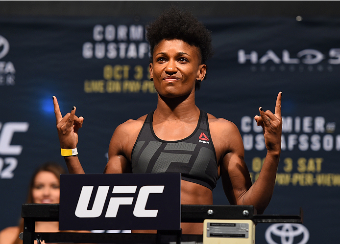 <a href='../fighter/Angela-Hill'>Angela Hill</a> returns to the UFC for the first time since October 2015, as she takes on <a href='../fighter/Jessica-Andrade'>Jessica Andrade</a> at Fight Night Houston“ align=“center“/></div><div readability=