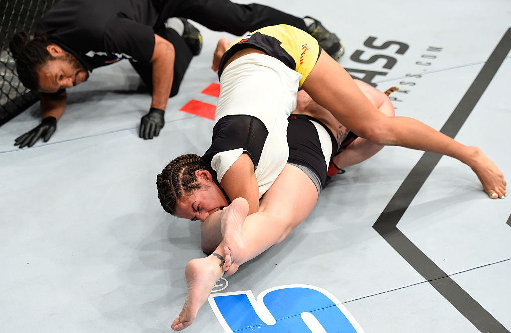 Shevchenko submits Pena in Round 2 of their women's bantamweight clash.