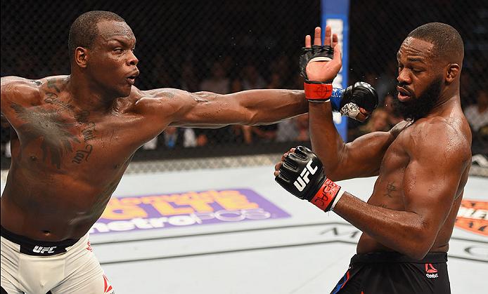 <a href='../fighter/Ovince-St-Preux'>Ovince Saint Preux</a> punches <a href='../fighter/Jon-Jones'>Jon Jones</a> during their light heavyweight bout at UFC 197 “ align=“center“/><p><strong>OVINCE SAINT PREUX VS <a href=