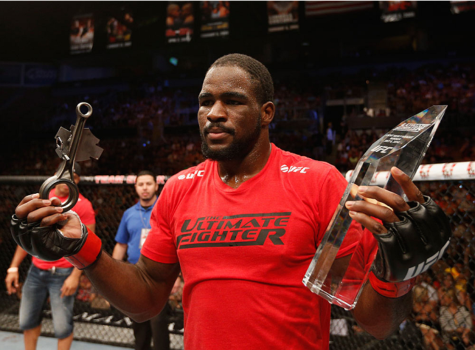Corey Anderson poses after winning The Ultimate Fighter in July of 2014