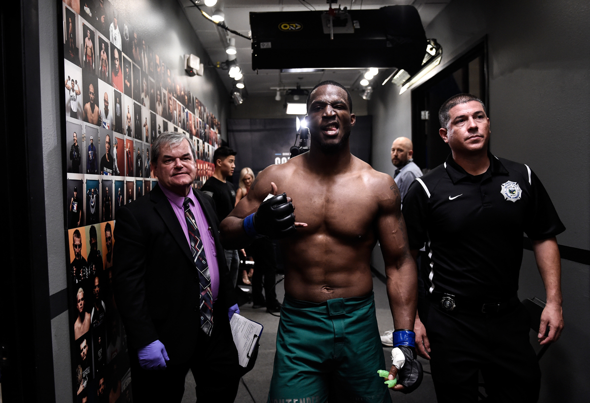 Karl Roberson poses after defeating Ryan Spann on July 25 during Week 3 of Dana White's Tuesday Night Contender Series