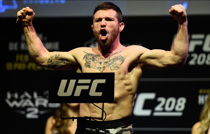 Jared Brooks poses during the UFC 208 official weigh-in