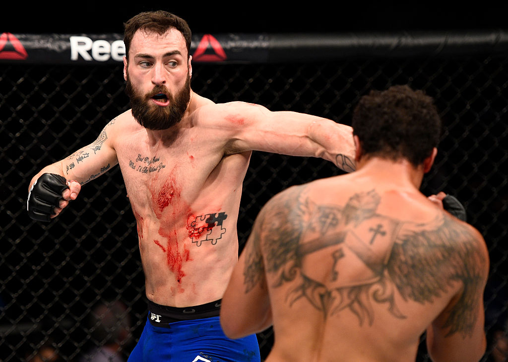 SACRAMENTO, CA - DECEMBER 17: (L-R) Paul Craig of Scotland punches Henrique da Silva of Brazil in their light heavyweight bout during the <a href='../event/UFC-Silva-vs-Irvin'>UFC Fight Night </a>event inside the Golden 1 Center Arena on December 17, 2016 in Sacramento, California. (Photo by Jeff Bottari/Zuffa LLC)“ align=“right“/>Scotland will be well represented on Sunday, with <a href=