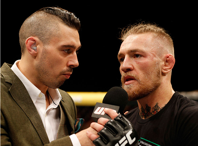 <a href='../fighter/Dan-Hardy'>Dan Hardy</a> interviews <a href='../fighter/Conor-McGregor'>Conor McGregor</a> after McGregor’s win over <a href='../fighter/Diego-Brandao'>Diego Brandao</a> in 2014″ align=“center“/><br />UFC veteran and current analyst Dan Hardy is like a lot of fans when it comes to the Aug. 26 meeting between Floyd Mayweather and Conor McGregor. The only difference is that when the bell rings at T-Mobile Arena in Las Vegas, “The Outlaw” won’t just be watching. He’ll be calling the action as part of the Sky Sports Box Office team, and he can’t wait.<p>“I’m keeping a cool exterior, but every time I think about it, I want to shadow box, and that’s always a good sign,” he laughs. “For my first boxing match to be a Floyd Mayweather fight, it’s ridiculous.”</p><p>Mayweather, 49-0 and a future Hall of Famer, is the first name on the marquee for this clash of worlds between a boxing superstar and a mixed martial arts champion. But most of the talk leading up to the bout is focused on McGregor and whether the UFC lightweight champion can make the move from the Octagon to the ring and be successful in his first pro boxing match.</p></div><div readability=