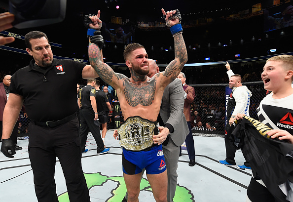 LAS VEGAS, NV - DECEMBER 30: <a href='../fighter/cody-garbrandt'>Cody Garbrandt</a> (center) reacts to his victory over <a href='../fighter/Dominick-Cruz'>Dominick Cruz</a> in their UFC bantamweight championship bout during the UFC 207 event at T-Mobile Arena on December 30, 2016 in Las Vegas, Nevada. (Photo by Josh Hedges/Zuffa LLC)“ align=“center“/>Over the course of the last decade, very few teams can boast as much prolonged success as Team Alpha Male, the Sacramento fight camp founded by <a href=