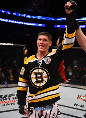 Charles Rosa reacts after defeating <a href='../fighter/Sean-Soriano'>Sean Soriano</a> during a featherweight fight during the <a href='../event/UFC-Silva-vs-Irvin'>UFC Fight Night </a>event at the TD Garden on January 18, 2015 in Boston, MA. (Photo by Jeff Bottari/Zuffa LLC)“ align=“left“/>“It’s really a dream come true to go and fight in Japan,” said Rosa. “It’s one of those things that was always in the back of my head, on my bucket list, since I was a kid watching PRIDE. Even watching the movie Bloodsport as a kid, I thought I wanted to travel to different places and meet different people.</p><p>“That was my idea as a little kid and that’s what I’m doing,” he added. “There’s nothing I want to do more than be able to go to Japan, represent my country and fight. I’ve done it a few times before and I’m excited to do it again.”</p><p>As much as he’s pumped up for the chance to face “Pugnus” at the famed Saitama Super Arena, Rosa also wants to break from the pattern that has formed over his first five UFC appearances.</p><p>In each of his losses, the American Top Team product has faced a fan favorite on their home turf – European standout <a href=