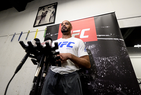 David Branch speaks to the media after an open workout session on September 14, 2017 in Pittsburgh, Pennsylvania. (Photo by Brandon Magnus/Zuffa LLC)