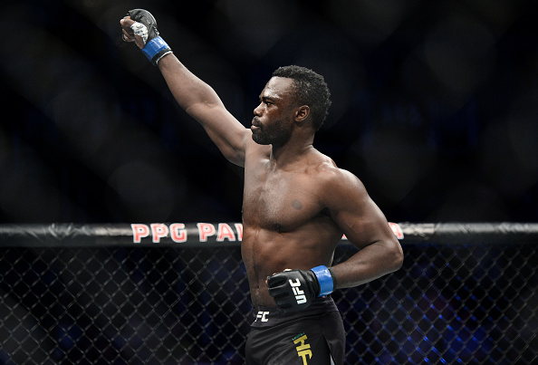 Uriah Hall of Jamaica enters the Octagon before facing Krzysztof Jotko of Poland in their middleweight bout during the UFC Fight Night event inside the PPG Paints Arena on September 16, 2017 in Pittsburgh, Pennsylvania. (Photo by Brandon Magnus/Zuffa LLC)