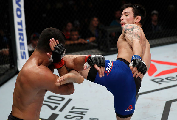 (R-L) Ray Borg kicks <a href='../fighter/jussier-formiga'><a href='../fighter/jussier-formiga'>Jussier Formiga</a></a> of Brazil in their flyweight bout during the <a href='../event/UFC-Silva-vs-Irvin'><a href='../event/UFC-Silva-vs-Irvin'>UFC Fight Night </a></a>event at CFO – Centro de Forma�co Olimpica on March 11, 2017 in Fortaleza, Brazil. (Photo by Buda Mendes/Zuffa LLC)“ align=“left“/>“I really felt like when I looked at DJ this time around, I sensed a little bit of nervousness in him,” Borg said. “I think he knows how much of a real deal I am. The outside world doesn’t know, but my team – and I think DJ’s team – knows that this fight can easily take a turn for the worst for him. I really feel like he has that inner respect for me and for this fight.”</p><p>And while Borg was confident that he was going to take the belt at UFC 215, he’s even more confident that he will interrupt Johnson’s quest for history at T-Mobile Arena on Oct. 7.</p><p>“Giving me a few extra weeks to prepare was good for me and unfortunate for DJ,” he said. “We found a few more things we can use in our favor, a couple more holes to exploit, so I believe it was a good thing.”</p></div></div><footer><div class=