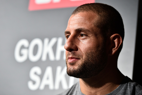 Gokhan Saki of Netherlands interacts with the media during the UFC Ultimate Media Day at the Park Hyatt on September 20, 2017 in Tokyo, Japan. (Photo by Jeff Bottari/Zuffa LLC)