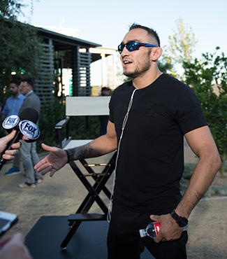 Tony Ferguson speaks to the media during the UFC 215 & UFC 216 Title Bout Participants Las Vegas Media Day at the UFC Headquarters on August 24, 2017 in Las Vegas, Nevada. (Photo by Brandon Magnus/Zuffa LLC)