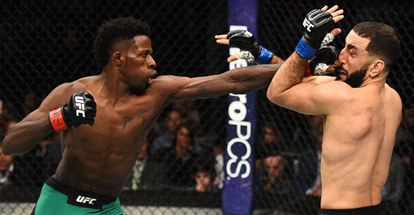 <a href='../fighter/Randy-Brown'>Randy Brown</a> of Jamaica punches <a href='../fighter/Belal-Muhammad'>Belal Muhammad</a> in their welterweight bout during the UFC 208 event inside Barclays Center on February 11, 2017 in Brooklyn, New York. (Photo by Jeff Bottari/Zuffa LLC)“ align=“center“/>Randy Brown understands the feeling of invincibility that <a href=
