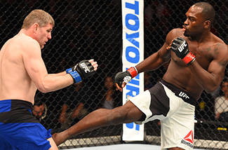 (R-L) Derek Brunson kicks <a href='../fighter/Dan-Kelly'><a href='../fighter/Dan-Kelly'>Daniel Kelly</a></a> of Australia in their middleweight fight during the UFC Fight Night event at the Spark Arena on June 11, 2017 in Auckland, New Zealand. (Photo by Josh Hedges/Zuffa LLC)“ align=“right“/>“I know how to fight, I know the game plan, I know the skills it’s gonna take and I have all that,” he said. “It’s a matter of the small things. They’re not really teachable, but you have to drill them in your head, so I’ve been focusing on things like taking my time, finding my openings and understanding when and where to explode. Those are the small parts of the game that I’m working on.”</p><p>And while the No. 7-ranked contender’s main focus is on doing this for himself, at the same time, he’s setting an example for the fighters in his gym who hope to follow in his footsteps.</p><p>“I’ve got my gym going, I’ve got a couple young fighters in there and I’m definitely trying to show these guys the way and show them that they can make this lucrative if they invest in themselves and train the right way,” Brunson said. “So that’s definitely a goal to get the next wave of guys ready to take that next step and make sure they’re training the right way and seeing how it’s supposed to be done.”</p><p>And what better way to show off what he’s been doing than to pull off a big win over the former light heavyweight champion this weekend? Of course, it’s easier said than done, especially since the always tough to decipher Machida may be even more so since he’s coming off a two-year layoff. But Brunson has found his solution, and that’s to prepare for the best “Dragon” possible.</p><p>“The whole time, I’m expecting the Machida I’ve seen that was at his best,” he said. “If I’m expecting that, and I’m at my best, then I feel my best is better. I’m a lot to deal with when it comes to power and speed, so I don’t care what Machida shows up. I just know I’m showing up and I’m looking to put the hurt on someone.”</p><p>And in 2018, Brunson expects to make his move and help bring some clarity to a wild weight class.</p><p>“There’s a lot going on (in the middleweight division), so I’ve just got to stay the course and keep training and be willing to fight.”</p></div><footer><div class=