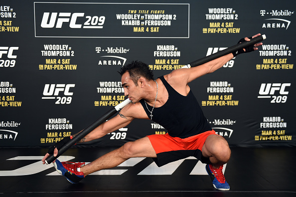 Tony Ferguson holds an open workout for fans and media inside T-Mobile Arena on March 1, 2017 in Las Vegas, NV(Photo by Jeff Bottari/Zuffa LLC)