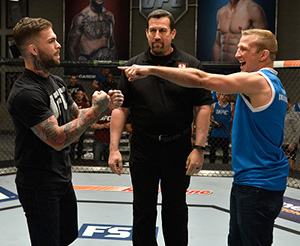 UFC bantamweight champion Cody Garbrandt and TJ Dillashaw face off during the filming of The Ultimate Fighter: Redemption at the UFC TUF Gym on March1, 2017 in Las Vegas, Nevada. (Photo by Brandon Magnus/Zuffa LLC)