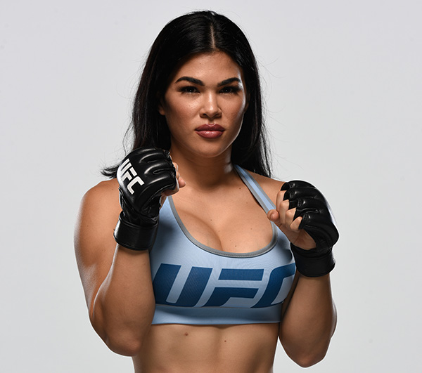 Rachel Ostovich-Berdon poses for a portrait during the filming of <a href='../event/Ultimate-Fighter-Team-Serra-vs-Team-Hughes-Finale'><a href='../event/The-Ultimate-Fighter-Team-US-vs-Team-UK-FINALE'><a href='../event/The-Ultimate-Fighter-Heavyweights-FINALE'>The Ultimate Fighter:</a></a></a> at the UFC TUF Gym on July 15, 2017 in Las Vegas, Nevada. (Photo by Brandon Magnus/Zuffa LLC)“ align=“center“/>As the daughter of Bob Ostovich, a pro fighter who fought the likes of <a href=