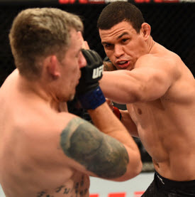 <a href='../fighter/Marcelo-Golm'>Marcelo Golm</a> punches <a href='../fighter/christian-colombo'>Christian Colombo</a> of Denmark in their heavyweight bout during the UFC Fight Night event inside the Ibirapuera Gymnasium on October 28, 2017 in Sao Paulo, Brazil. (Photo by Josh Hedges/Zuffa LLC)“ align=“left“/> Brazilian heavyweight prospect Marcelo Golm impressed in his UFC debut as he kept his first-round finishing streak going with a submission of Christian Colombo.</p><p>Clearly seeking a knockout, Golm rattled Colombo with several lefts and rights in the opening minute, and after scoring a takedown, he kept the punishment coming on the mat. Soon, Colombo was bloodied, and a rear naked choke followed, forcing the Danish heavyweight to tap out. The official time was 2:08 of round one.</p><p>With the win, Pitangueiras’ Golm improves to 6-0; Colombo falls to 8-3-1.</p></div><footer><div class=