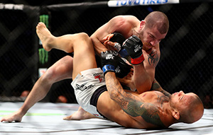 <a href='../fighter/Thiago-Alves'>Thiago Alves</a> of Brazil (bottom) fights against Jim Miller of the United States in their lightweight bout during the UFC 205 event at Madison Square Garden on November 12, 2016 in New York City. (Photo by Al Bello/Zuffa LLC)“ align=“right“/> what he didn’t know was that he was dealing with Lyme disease, something that wasn’t diagnosed until before his bout with <a href=