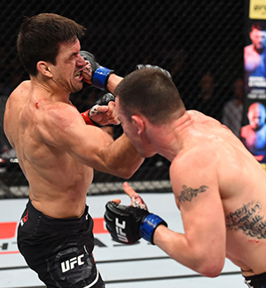 <a href='../fighter/Colby-Covington'><a href='../fighter/Colby-Covington'>Colby Covington</a></a> punches <a href='../fighter/Demian-Maia'><a href='../fighter/Demian-Maia'>Demian Maia</a></a> of Brazil in their welterweight bout during the <a href='../event/UFC-Silva-vs-Irvin'><a href='../event/UFC-Silva-vs-Irvin'>UFC Fight Night </a></a>event inside the Ibirapuera Gymnasium on October 28, 2017 in Sao Paulo, Brazil. (Photo by Josh Hedges/Zuffa LLC)“ align=“left“/>Colby Covington did a lot of talking before his UFC Fight Night co-main event at Ginasio do Ibirapuera in Sao Paulo on Saturday, but the welterweight contender delivered on his boasts, winning a three-round unanimous decision over former world title challenger Demian Maia.</p><p>Scores were 29-27, 30-27 and 30-26 for Covington, who made sure to insult all of Brazil before calling out 170-pound champion <a href=