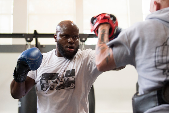 Derrick Lewis holds an open workout for the fans and media at Fortis MMA on May 11, 2017 in Dallas, Texas. (Photo by Cooper Neill/Zuffa LLC)