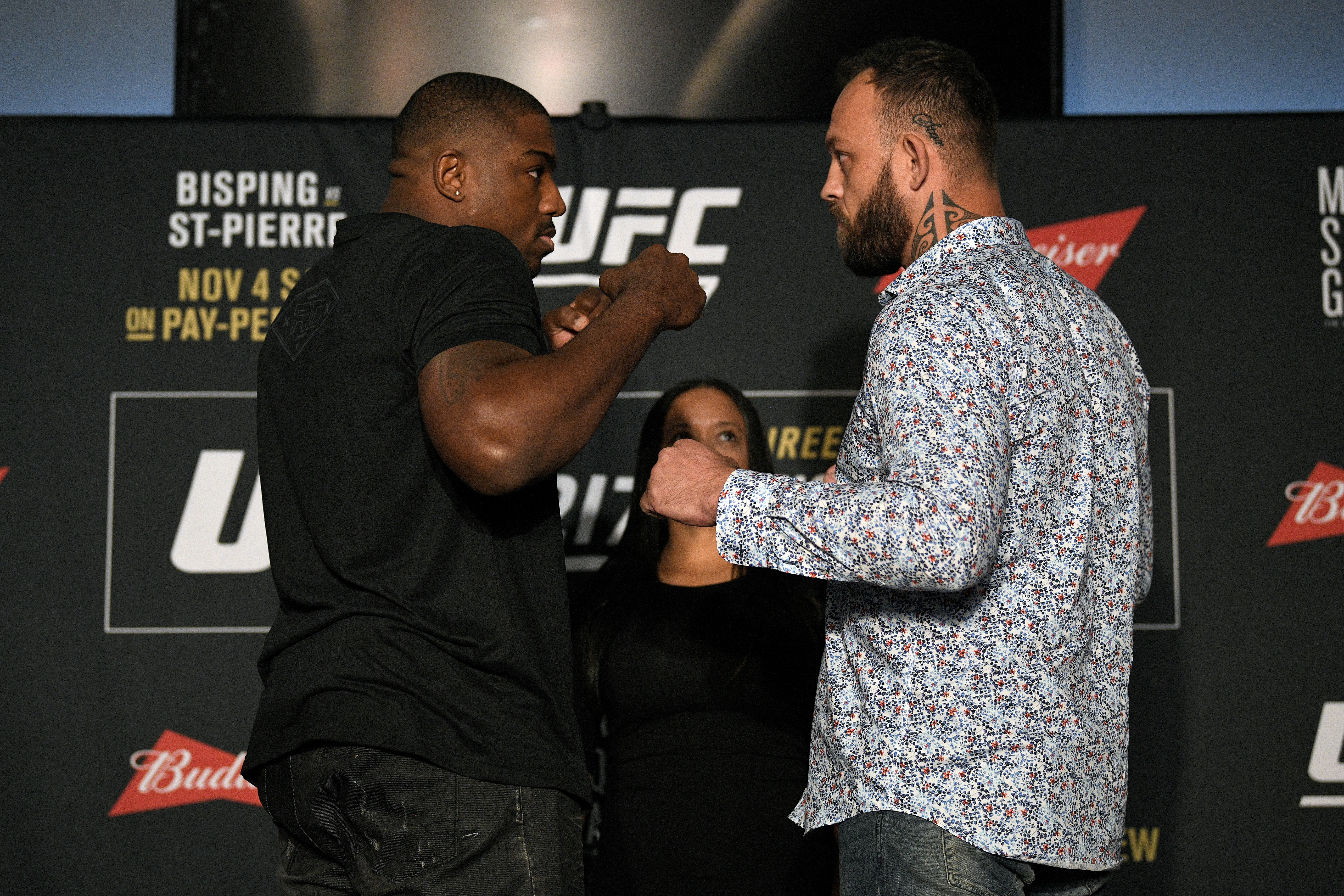 NEW YORK, NY - NOVEMBER 01: (L-R) Opponents Walt Harris and <a href='../fighter/mark-godbeer'><a href='../fighter/mark-godbeer'>Mark Godbeer</a></a> of England face off during the UFC 217 <a href='../event/<a href='../event/Ultimate-Brazil'>Ultimate-</a>Brazil’>Ultimate </a>Media Day inside the Theater Lobby at Madison Square Garden on November 1, 2017 in New York City. (Photo by Jeff Bottari/Zuffa LLC/Zuffa LLC via Getty Images)“ align=“center“/><br />The only loss Harris had as an amateur was to future UFC fighter <a href=