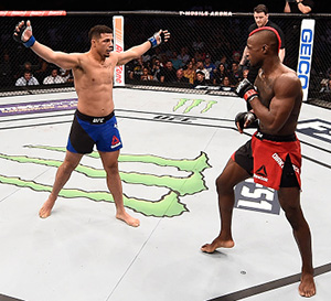 Drakkar Klose taunts Marc Diakiese of England in their lightweight bout during <a href='../event/The-Ultimate-Fighter-T-Rampage-vs-T-Forrest-Finale'><a href='../event/The-Ultimate-Fighter-Finale-Team-Nog-vs-Team-Mir'><a href='../event/The-Ultimate-Fighter-Team-Liddell-vs-Team-Ortiz-FINALE'><a href='../event/TUF13-finale'><a href='../event/the-ultimate-fighter-a-champion-will-be-crowned'>The Ultimate Fighter Finale </a></a></a></a></a>at T-Mobile Arena on July 7, 2017 in Las Vegas, Nevada. (Photo by Brandon Magnus/Zuffa LLC)“ align=“right“/> “Every fight is important,” he said. “I’ve had a lot of regrets in my life with wrestling, wishing I could have done this or that. In fighting, I try to dedicate all my time, every second, to this so I don’t look back and wish I would have done this or that. I think I was looked at as a stepping stone for him (Diakiese), but I’m glad they chose me, because I’m one tough dude to go against. I think I’m a bad matchup for anyone.”</p><p>Trying to make up for past near misses in wrestling recalls the attitude of former lightweight champion <a href=