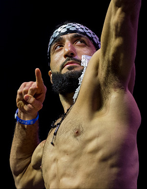 Belal Muhammad stands on the scale during the UFC Fight Night weigh-ins at T-Mobile Arena on July 6, 2016 in Las Vegas, Nevada. (Photo by Cooper Neill/Zuffa LLC)