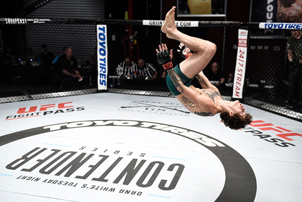 <a href='../fighter/Sean-O-Malley'>Sean O’Malley</a> does a backflip as he celebrates his knockout victory over <a href='../fighter/Alfred-Khashakyan'>Alfred Khashakyan</a> in their bantamweight bout during Dana White’s Tuesday Night Contender Series at the TUF Gym on July 18, 2017 in Las Vegas, Nevada. (Photo by Brandon Magnus/DWTNCS)“ align=“center“/>Sean O’Malley had everything you want to see in a fighter when he stole the show on Week Two of Dana White’s Tuesday Night Contender Series in July. From charisma and flash to a highlight reel finish, the Montana native hit all his marks with style as he knocked out Alfred Khashakyan.<p>On Friday, O’Malley is back in Las Vegas to make his UFC debut against <a href=