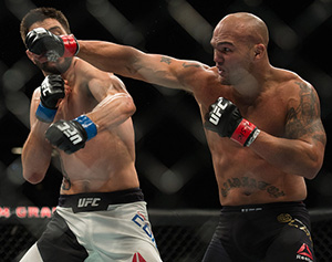 Robbie Lawler punches <a href='../fighter/Carlos-Condit'>Carlos Condit</a> in their welterweight championship fight during the UFC 195 event inside MGM Grand Garden Arena on January 2, 2016 in Las Vegas, Nevada. (Photo by Brandon Magnus/Zuffa LLC)“ align=“right“/>For Lawler, the fight is the story. There is no elaborate tale that he wants to tell us, no inner, philosophical meaning behind the job he’s made a living with since 2001. He’s a fighter, he fights, and that should be good enough for all of us. And to his credit, he’s never changed that attitude over the course of his career.</p><p>“I never went out and tried to be anybody but me,” Lawler said as he prepares for Saturday’s main event against <a href=