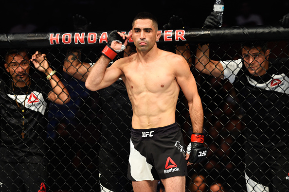 Ricardo Lamas prepares to fight Jason Knight during their featherweight bout at UFC 214