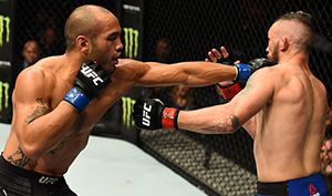 Camacho punches Damien Brown during the UFC Fight Night event on November 19, 2017 in Sydney, Australia. (Photo by Josh Hedges/Zuffa LLC)