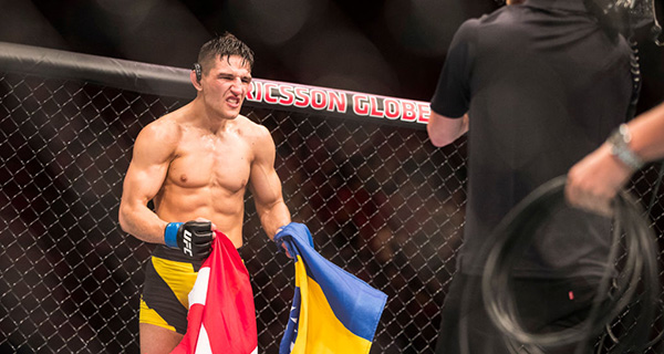 Damir Hadzovic celebrates his win against Marcin Held during the UFC Fight Night event on May 28, 2017 in Stockholm, Sweden. (Photo by Michael Campanella/Getty Images)