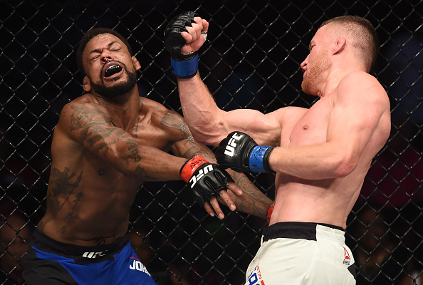 Justin Gaethje punches Michael Johnson during <a href='../event/The-Ultimate-Fighter-T-Rampage-vs-T-Forrest-Finale'><a href='../event/The-Ultimate-Fighter-Finale-Team-Nog-vs-Team-Mir'><a href='../event/The-Ultimate-Fighter-Team-Liddell-vs-Team-Ortiz-FINALE'><a href='../event/TUF13-finale'><a href='../event/the-ultimate-fighter-a-champion-will-be-crowned'>The Ultimate Fighter Finale </a></a></a></a></a>on July 7, 2017 in Las Vegas, Nevada. (Photo by Brandon Magnus/Zuffa LLC)“/>I’ll be honest – I was ready to be disappointed by July’s Justin Gaethje vs. Michael Johnson bout. With all the hype surrounding Gaethje’s UFC debut and the burden of him having to live up to his past efforts, there was no way he was going to deliver. But he did. As did Johnson, and when they were done staggering each other and nearly putting an end to the bout on several occasions, it was Gaethje emerging victorious via second-round TKO. This is one of those fights you show non-fight fans to convert them, and it’s one of the rare bouts that I can watch again and go through the same emotions the second time, even though I know what the end result is. In a world that throws the “warrior” term around too lightly in sports, Gaethje and Johnson earned it.</p><p><strong>2 – <a href=