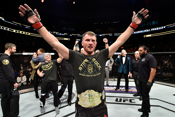 <a href='../fighter/Stipe-Miocic'>Stipe Miocic</a> celebrates after defeating <a href='../fighter/francis-ngannou'>Francis Ngannou</a> at UFC 220″ align=“center“/></p><p>BOSTON</p><p>Seemingly up against the unbeatable force, UFC heavyweight champion Stipe Miocic seized his iconic moment by slaying the beast Francis Ngannou at UFC 220 to become the first heavyweight to reach three title defenses.</p><p>The accomplishment can’t be overstated. The UFC heavyweight title is the hardest to defend multiple times because any fight can change in the blink of an eye. <a href=