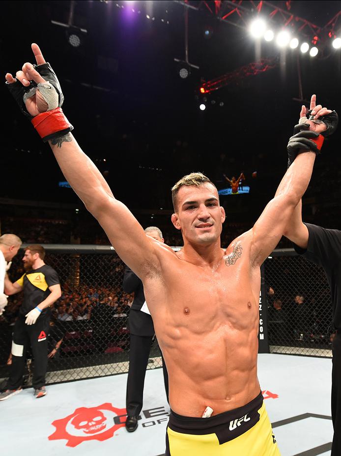 Bektic celebrates his victory over <a href='../fighter/Russell-Doane'>Russell Doane</a> during their bout at UFC 204″ align=“left“/>An under the radar fight this weekend pits Mirsad Bektic against Godofredo Pepey in a featherweight matchup that will let the world know how Bektic has rebounded from his upset loss to <a href=