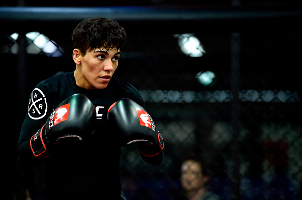 ORLANDO, FL - FEBRUARY 21: <a href='../fighter/Jessica-Andrade'>Jessica Andrade</a> of Brazil holds an open workout for fans and media at UFC GYM Orlando on February 21, 2018 in Orlando, Florida. (Photo by Jeff Bottari/Zuffa LLC/Zuffa LLC via Getty Images)“ align=“center“/><br />Four and a half years ago, Jessica Andrade arrived in Seattle as a short-notice replacement scheduled to take on <a href=