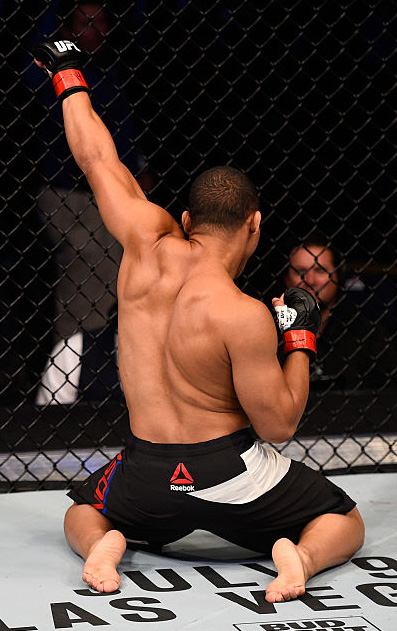 Dodson celebrates his knockout victory over <a href='../fighter/Manny-Gamburyan'>Manny Gamburyan</a> during the UFC Fight Night event on April 16, 2016 in Tampa, FL. (Photo by Jeff Bottari/Zuffa LLC/Zuffa)“ align=“right“/> “I see him really trying to take me down and if he can’t take me down, he’s going to try to snap up a guillotine, but he’s not going to be able to stay in the pocket or just stand and bang with me,” he added. “Him trading with me would be the worst decision he’s ever made in his entire life because I will force him to make a mistake and jump on it.”</p><p>As disappointing as his results against Lineker and Moraes have been, they haven’t dampened Dodson’s spirits or prompted him to alter his goals.</p><p>While he’s changing up his offensive approach to be more aggressive, he’s still completely focused on taking on whomever he needs to face, wherever the UFC chooses to send him, as long as it leads to a shot at the bantamweight title and a second meeting with the man he finished to punch his ticket into the fraternity of Ultimate Fighter winners six years ago.</p><p>“(Getting a victory this weekend means) I can start looking for a title shot because we already know that I secured the only knockout victory against <a href=