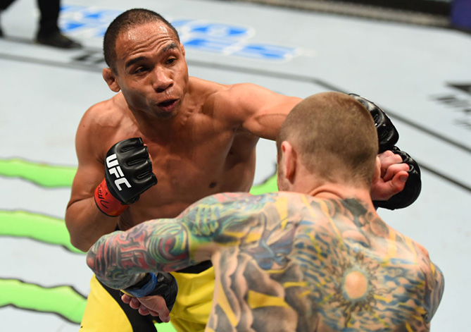  <a href='../fighter/John-Dodson'>John Dodson</a> punches <a href='../fighter/Eddie-Wineland'>Eddie Wineland</a> during the <a href='../event/UFC-Silva-vs-Irvin'>UFC Fight Night </a>event on April 22, 2017 in Nashville, TN. (Photo by Jeff Bottari/Zuffa LLC)“ align=“center“/> John Dodson is fired up and frustrated in advance of his co-main event assignment opposite <a href=