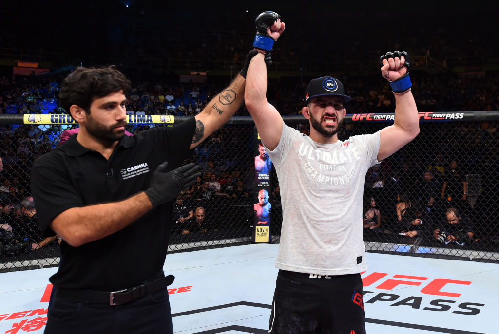 SAO PAULO, BRAZIL - OCTOBER 28: Jared Gordon celebrates after defeating <a href='../fighter/Hacran-Dias'>Hacran Dias</a> of Brazil in their lightweight bout during the <a href='../event/UFC-Silva-vs-Irvin'>UFC Fight Night </a>event inside the Ibirapuera Gymnasium on October 28, 2017 in Sao Paulo, Brazil. (Photo by Josh Hedges/Zuffa LLC/Zuffa LLC via Getty Images)“ align=“center“/><br />Ferello, whose career was interrupted by an eight-year stint in a Michigan prison for his role in what was then the biggest heroin bust in Detroit, passed away before his grandson got to know him, but that hasn’t stopped the lightweight prospect from digging for any information he can get.<p>“My mom talks about him all the time,” said Gordon. “He was a really good man.”</p><p>Oddly enough, though, boxing wasn’t the path Gordon took, as jiu-jitsu grabbed a hold of him in his late-teens and never let go.</p><p>“I fell in love with jiu-jitsu,” he said. “I was 17 at the time and I fell in love with fighting on the ground. Four months after I started to train, I had my first amateur fight, and I just stuck with it and became an MMA fighter.”</p><p>And took his own path to following in his grandfather’s fighting footsteps.</p><p>“MMA was my way of doing it,” he said.</p><p>Between then and now, Gordon had a well-documented battle with drug addiction, and it’s become as much a part of his story as what he does on fight night. That can be draining to relive as he moves forward, but he does it, not for himself, but for those fighting that same fight.</p><p>“My whole reason is to tell my story so I can help other people,” he said. “It’s the only way for me to show everyone that there is a way out. That’s the way it has to be.”</p><p>As he says this, just before leaving on his business trip to Texas, Gordon is sitting with his mother, confirming info on his grandfather and just having the kind of pleasant visit that wasn’t possible a few years ago. That’s not lost on Gordon.</p><p>“That’s the stuff that means the most to me now, being able to enjoy things like this,” he said. “When I was getting high and being a criminal, I didn’t care about anything like that. I didn’t want to be around my family at holidays, birthday parties, stuff like that. All I cared about was myself and how I was gonna get to the next one. Now I can sit back and look at it all and be able to enjoy life.”</p><p>That doesn’t mean he forgets who that version of Jared Gordon was. He can’t.</p><p>“I can’t forget who he was; otherwise I could end up back there,” he said. “I don’t know how I could have got to that point, but I did. It seems like that was so far away now.”</p><p>It is, and now the focus isn’t on the next fix, but on the next fight, and on getting to a world championship. A UFC title is something that Long Islanders and upstate New Yorkers have earned, but a kid from the city has never won gold in the Octagon. Gordon, already 2-0 in the UFC, plans on changing that.</p><p>“It is perfect timing for me,” he said. “I’m gonna put New York on my shoulders and I’m gonna represent us proudly and I’m gonna make a lot of noise in the UFC.</p><p>“I’m gonna be the first one (to be champion),” said Gordon. “Here I am.”</p></div></div><footer><div class=