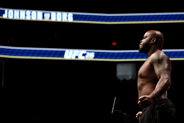 LAS VEGAS, NV - OCTOBER 06: Derrick Lewis poses on the scale during the UFC 216 weigh-in inside T-Mobile Arena on October 6, 2017 in Las Vegas, Nevada. (Photo by Brandon Magnus/Zuffa LLC/Zuffa LLC via Getty Images)