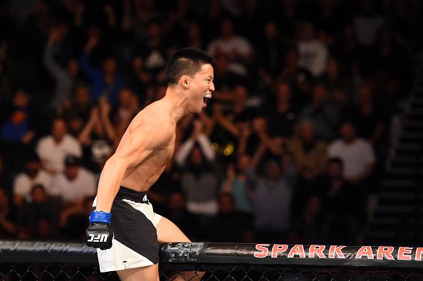 AUCKLAND, NEW ZEALAND - JUNE 11: Ben Nguyen celebrates after submitting <a href='../fighter/Tim-Elliott'>Tim Elliott</a> in their flyweight fight during the <a href='../event/UFC-Silva-vs-Irvin'>UFC Fight Night </a>event at the Spark Arena on June 11, 2017 in Auckland, New Zealand. (Photo by Josh Hedges/Zuffa LLC/Zuffa LLC via Getty Images)“ align=“center“/><br />That viral video, which saw Nguyen stay cool in the face of an opponent trying to bully him at a weigh-in before blasting that opponent (Julian Wallace) out in 25 seconds the next night, put “Ben 10” on the world map, and two fights later he was in the UFC. And through social media, there is no chance of him ever forgetting that fight.<p>“I get tagged in it all the time on Facebook, so I see it weekly,” he laughs. “It never gets boring. I hit that guy hard.”</p><p>He hasn’t done too bad since then, winning four of five UFC bouts since his debut in 2015. Included is a current two-fight winning streak that saw him finish Tim Elliott via submission in just 49 seconds last June. But since then, there has been no sign of him in the Octagon.</p><p>“Where have I been?” he laughs. “Where did I go? I went back home to South Dakota in the summer, in August, for a bit. When I got back, there were some talks about me getting on the Sydney card, which was in November, but we couldn’t get the right opponent at the right time. UFC Perth was on the radar, and we decided to get on the Perth card, which was a little bit longer of a wait, but not a big deal. I’m still training, still perfecting my skills, so I don’t feel like it’s been a bad thing for me. It gives me time to work on skills that aren’t fight-driven for a certain opponent.”</p></div><div readability=