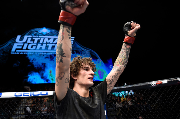 LAS VEGAS, NV - DECEMBER 01: <a href='../fighter/Sean-O-Malley'>Sean O’Malley</a> celebrates his decision victory over <a href='../fighter/Terrion-Ware'>Terrion Ware</a> in their bantamweight bout during the TUF Finale event inside Park Theater on December 01, 2017 in Las Vegas, Nevada. (Photo by Jeff Bottari/Zuffa LLC/Zuffa LLC via Getty Images)“ align=“center“/></div><div readability=