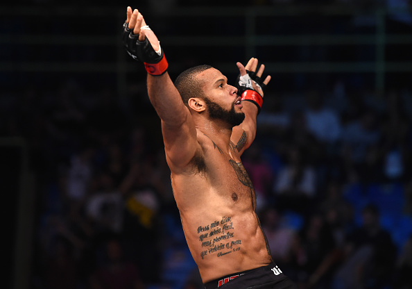 Thiago Santos celebrates after defeating <a href='../fighter/jack-hermansson'>Jack Hermansson</a> during their middleweight bout at Fight Night Sao Paulo“ align=“left“/>knockouts in their last six bouts, so this is a clash of two fast-moving trains on the same track, and the winner here will hopefully start to get more attention, because they’ve both earned it. The key for Smith is starting fast, because he usually takes a round to get warmed up, and against a power hitter like “Marreta,” that may be too late.</p><p><strong><a href=