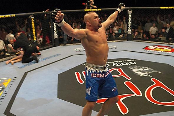 Chuck Liddell celebrates after defeating Tito Ortiz at UFC 47