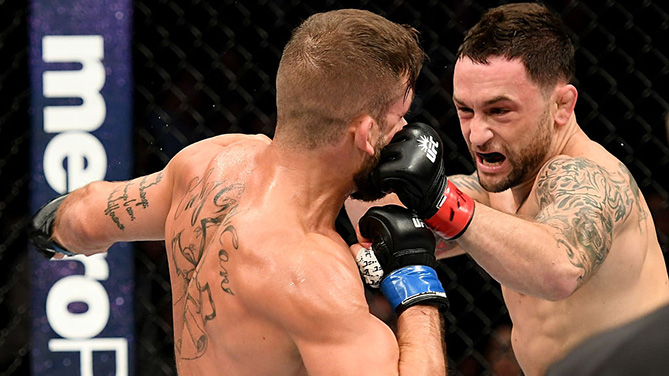 NEW YORK, NY - NOVEMBER 12: Frankie Edgar of the United States (right) fights against Jeremy Stephens of the United States in their featherweight bout during the UFC 205 event at Madison Square Garden on November 12, 2016 in New York City. (Photo by Jeff Bottari/Zuffa LLC)